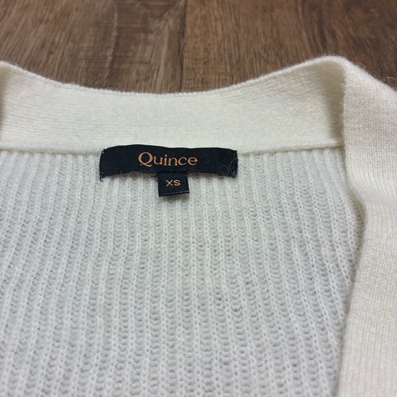 Quince Wool Alpaca Blend Cardigan XS Cream Chunky Knit Button Front - Picture 3 of 7